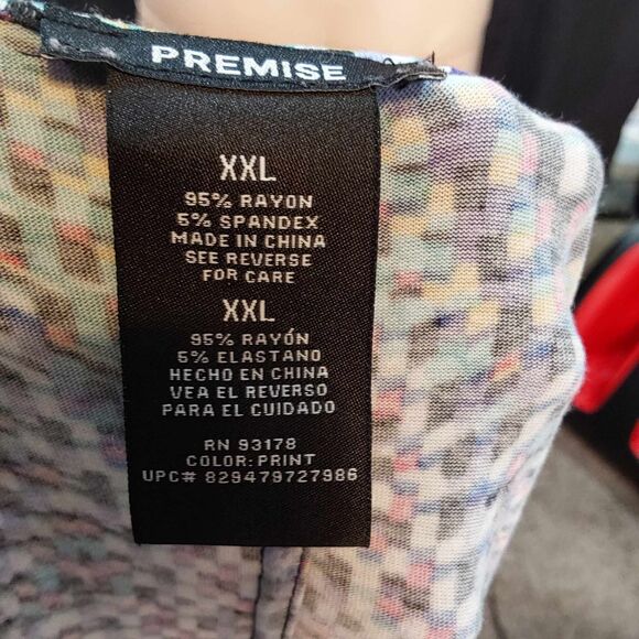 Premise Multicolor Top with Shark Bite Hem - Size XXL - Picture 6 of 7